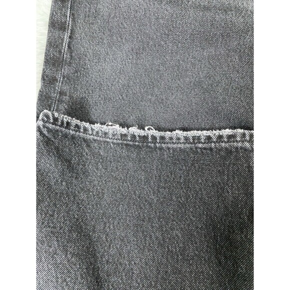 Agolde Jeans Size 32 Black 90s Low Rise Vintage Straight Paradox Button Fly Crop - Picture 15 of 16